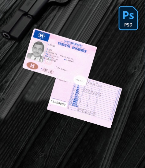 Hungary driving license PSD